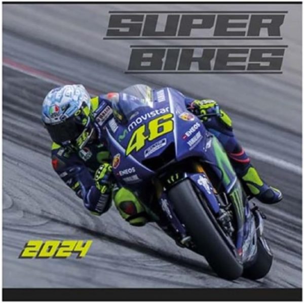 2024 Fast Cars Super Bikes Square Wall Calendar Super Sports Race Racing Performance (Super Bikes)