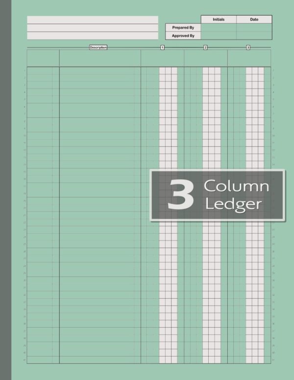 3 Column Ledger Book: Simple Numbered Ledger for Accounting and Bookkeeping