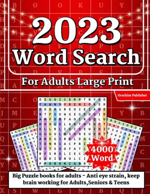 4000 Word Search for Adults Large Print (200 Themed Puzzles): Big Puzzle Books for Adults - Anti eye strain, keep brain working for Adults,Seniors & Teens (wordsearch book for...