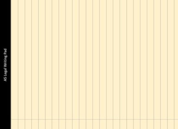 A5 Legal Writing Pad - Cream: Ruled/Lined with Margin, 210 x 152mm, Premium 80gsm Cream Paper, 50 Leaves (100 Pages)