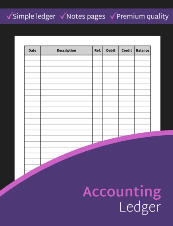 Accounting Ledger: Simple 6 column General Ledger, Debit & Credit Record Book, Basic Ledger For Small/Medium Businesses