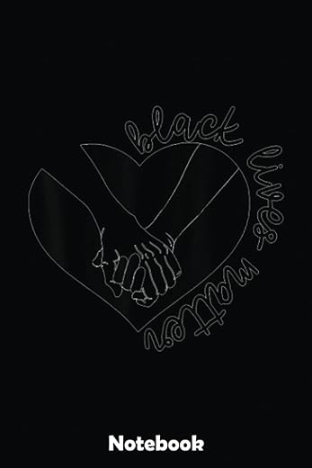 BLM Black and White Hand Notebook: Gold Textured Notebook Journal Diary, Black History Month journal, Black Pride Melanin notebook Size 6x9 inches 110 Lined Pages