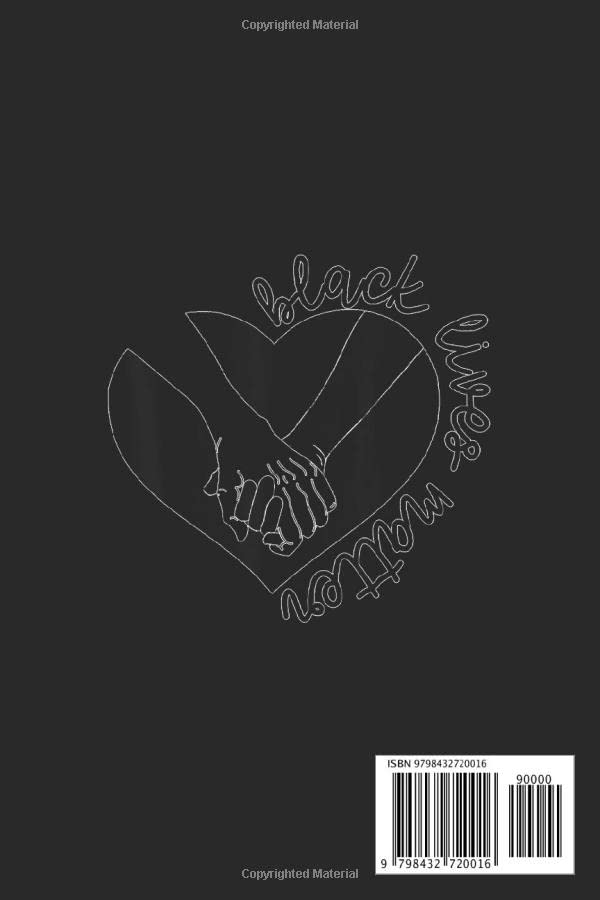 BLM Black and White Hand Notebook: Gold Textured Notebook Journal Diary, Black History Month journal, Black Pride Melanin notebook Size 6x9 inches 110 Lined Pages