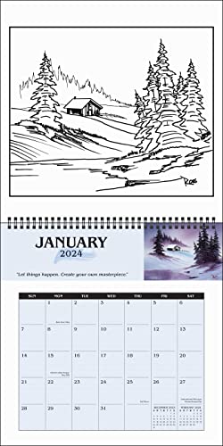 Bob Ross 2024 Coloring Wall Calendar