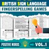 BSL British Sign Language Fingerspelling Games Puzzle Book For Adults (Vol.1): Mixed Puzzles Including (BSL Word Search, Word Scramble, Missing ... Puzzle and More..) For Adults...