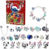 Christmas Advent Calendar Bracelets Gift Box 2023, 24 Days Christmas Countdown Calendar for Teens Adults, DIY Jewelry Making Kit Xmas 22 Cartoon Charm Beads + 2 Bracelets for...