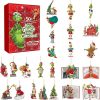 Christmas Green Ornament Advent Calendar 2023, Christmas Countdown Calendar for Kids Adult, 24 Days of Christmas Advent Calendar, 24 PC Cute Cartoon Green Themed Ornament Xmas...