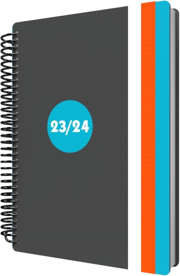 Collins Debden Delta Academic 2023-24 A5 Day To Page Mid Year Diary Planner School, College or University Term Journal - August 2023 to August 2024 - Blue - FP51M.60-2324