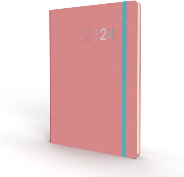 Collins Debden Legacy Academic 2023-24 A5 Week To View Mid Year Diary Planner School, College or University Term Journal - July 2023 to July 2024 - Pink - CL53M.50-2324