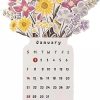 Desk Calendar 2024, Bloomy Flowers Desk Calendar, Vase Shaped Desktop Calendar 2024, Funny Office School Monthly Desk Calendar for Perfect Organisation
