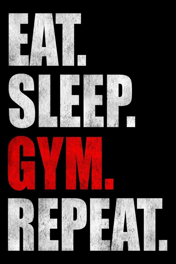 Eat Sleep Gym Repeat: Lined Notebook, Journal or Diary (Size 6x9) with 120 Pages
