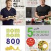Gordon Ramsay Quick & Delicious [Hardcover], Ultimate Fit Food [Hardcover], Nom Nom Fast 800 Cookbook, 5 Simple Ingredients Slow Cooker 4 Books Collection Set