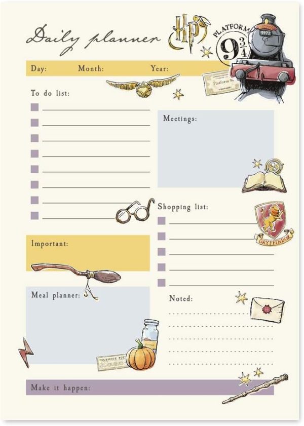 Grupo Erik Harry Potter Weekly Planner A5 - Desk Calendar - Family Calendar - 54 Tear Off Pages - Desk Planner - Organiser Planner - Harry Potter Gifts - Harry Potter Merchandise