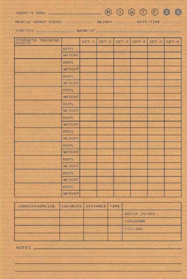 Gym Logbook: A gym log book is a record of your workouts and fitness progress. It is a helpful tool for tracking your goals and staying motivated.