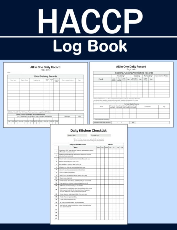 Haccp Log Book: Complete Hazard Analysis and Critical Control Point, Your monthly Logbook For Food Safety, A4 110 Pages
