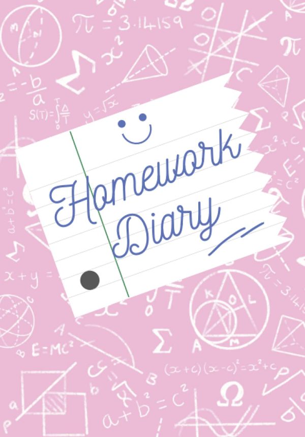 Homework Diary: Pink two page weekly planner for college or school | Track subjects, description and due date | Great way for students to get organised