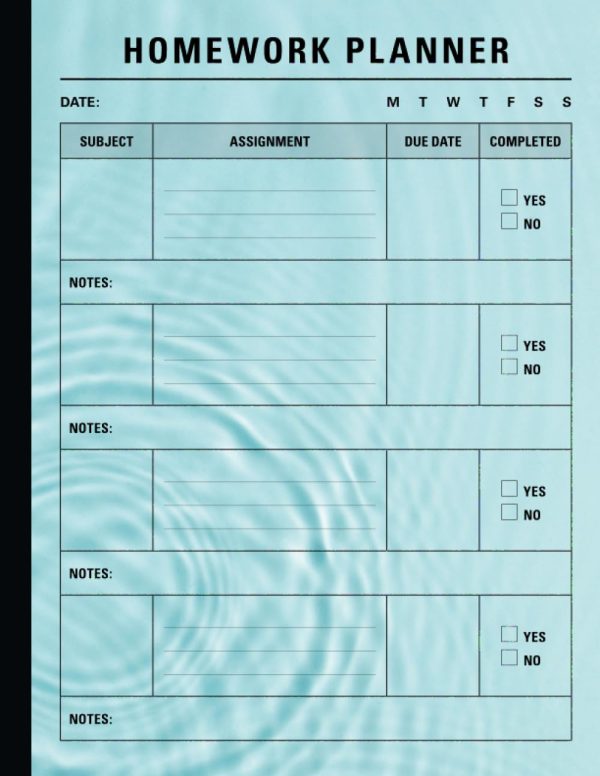 Homework Planner 2023-2024: Daily Assignment Tracker for Elementary, Middle, and High School Students