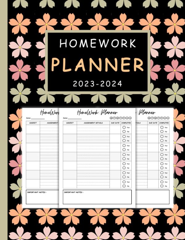 Homework Planner 2023-2024: For students in elementary, middle, and high school levels, Homework Organizer, Size 8.5" x 11"