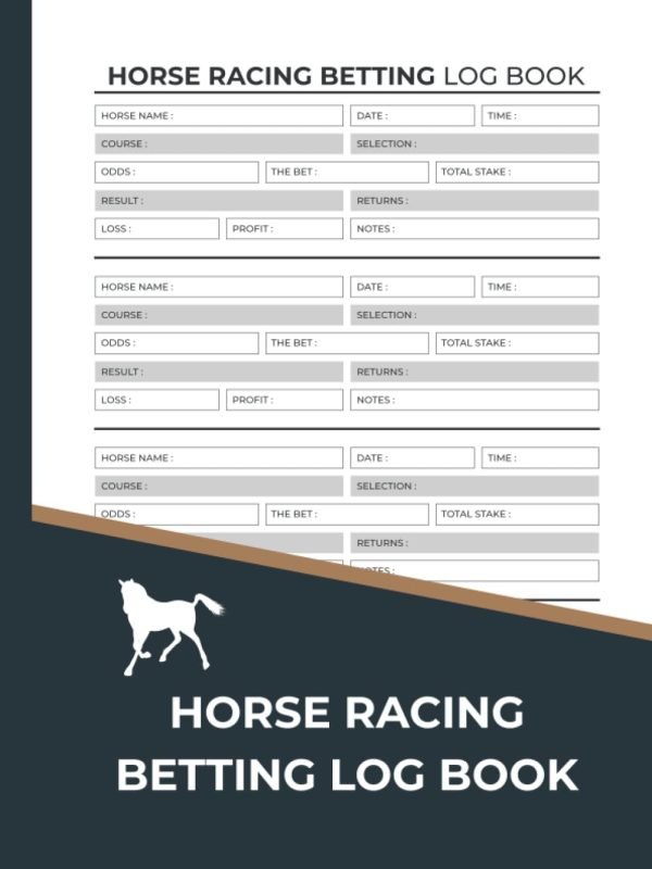 Horse Racing Betting Log Book: Gambling Gift Book for Horse Race Lovers | Record & Track Betting Profits, Results... For Dad, Grandfather 8.5x11 Inches