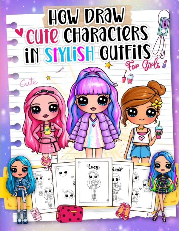 How Draw Cute Characters In Stylish Outfits: Learn to Draw Cute Characters In Fashionable Outfits With This Step-By-Step Tutorial.