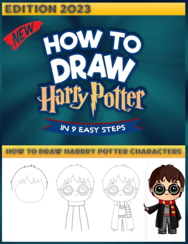 How to Draw Harrry Potter Characters: earn to Draw Step-By-Step With 50+ [NEW 2023] 9 Easy Steps, Step by Step Instructions. Let's draw it cute!