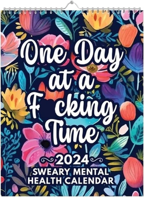 Mental Health Calendar,Mental Health 2024 Wall Calendar Funny,Creative Monthly Planner Sweary Mental Health Calendar,Colorful Art Floral Calendar For Home,Bedroom,Living...