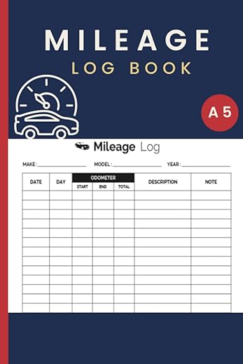 Mileage Log Book A5: Keep Track of Your Vehicle Mileage & Gas Expense for Business and Tax Savings | Car Tracker for Business Auto Driving Record Book.