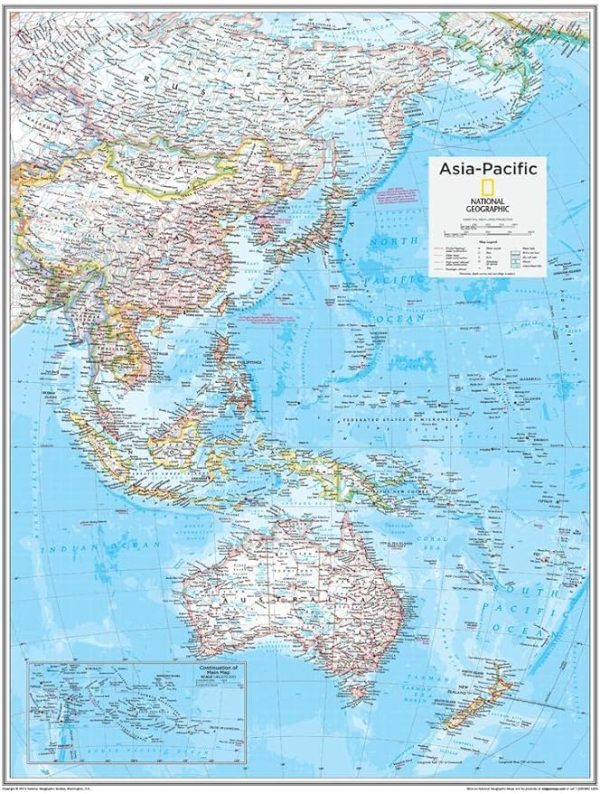 National Geographic Maps: Asia-Pacific Wall Map - Compact - 53 x 40 cm