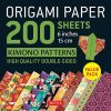 Origami Paper 200 sheets Kimono Patterns 6 (15 cm): Tuttle Origami Paper: Double-Sided Origami Sheets Printed with 12 Patterns (Instructions for 6 Projects Included)