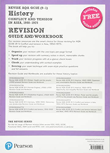 Pearson REVISE AQA GCSE (9-1) History Conflict and tension in Asia, 1950-1975 Revision Guide and Workbook: For 2024 and 2025 assessments and exams - ... learning, 2022 and 2023...