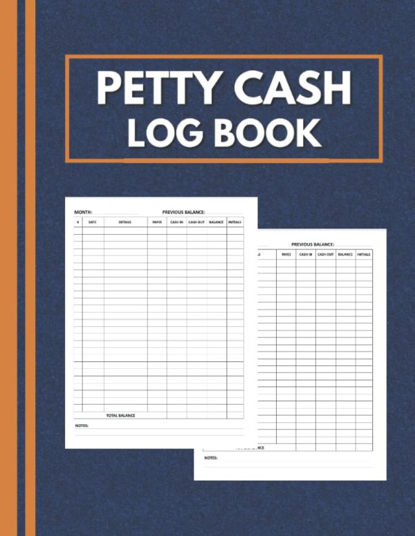 Petty Cash Book: Daily Cash Flow Log Book For Small Business Accounting Purposes |120 Pages - large size 8.5" x 11" in (A4).