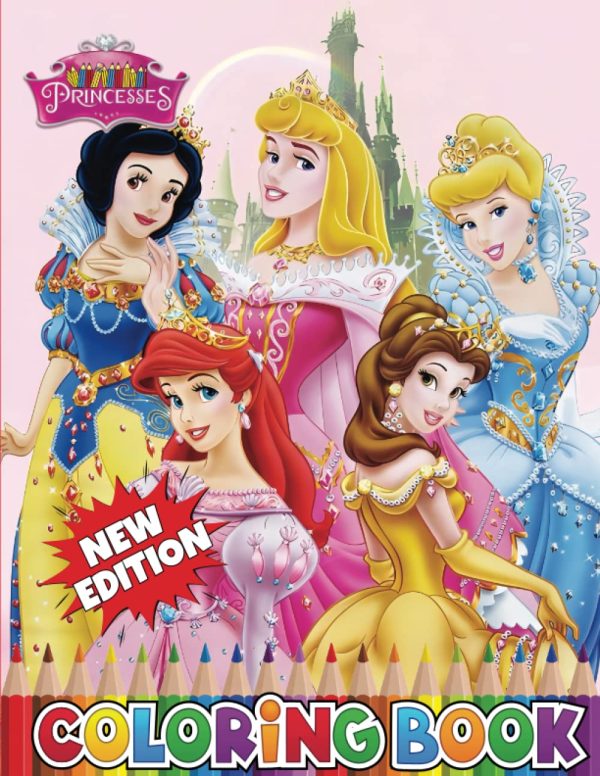 Princess Colouring Book: OVER 100 Unique and Beautiful Coloring Pages for Kids and All Fans. The Ultimate Colouring Book For Children of All Age, FUN, ENJOY