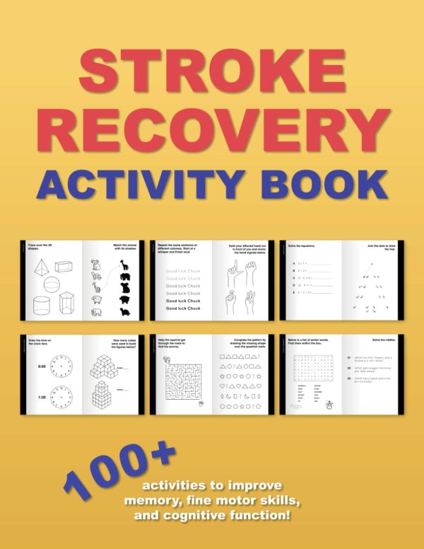 Stroke Recovery Activity Book – 100+ Puzzles for Traumatic Brain Injury & Aphasia Rehabilitation: Fun stroke recovery workbook with tracing, memory games and more. Great gift...