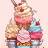 Sweet Cupcakes Funny: Fun And Easy Coloring Book of Cute Yummy Sweets for Boys Girls