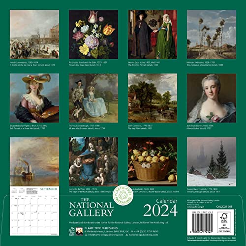 The National Gallery Wall Calendar 2024 (Art Calendar) Paperback Books