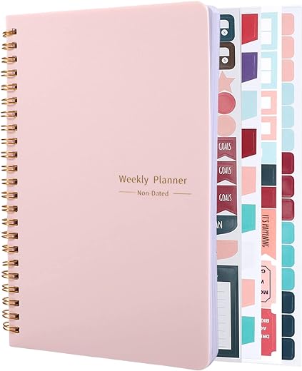 To Do List Notebook, A5 Weekly Planner Undated, Planning Pad Checklist Productivity Organizer 52 Pages for Students, Work, Fitness(Pink)