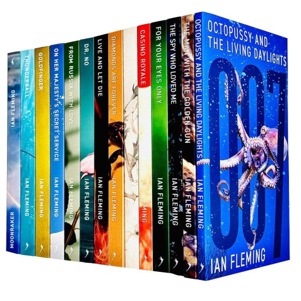 Vintage 007 James Bond Collection Ian Fleming 14 Books Set (Casino Royal, Live And Let Die, Moon Raker, Diamonds Are Forever, From Russia With Love, Dr No, Gold Finger, For Your...