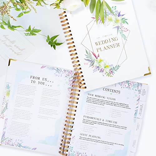 Wedding Planner and Organizer for Bride, Wedding Planning Book with Countdown Planning, 5 Tabbed Sections, Inner Pockets, Unique Engagement Gift for Couples, Future Brides and...