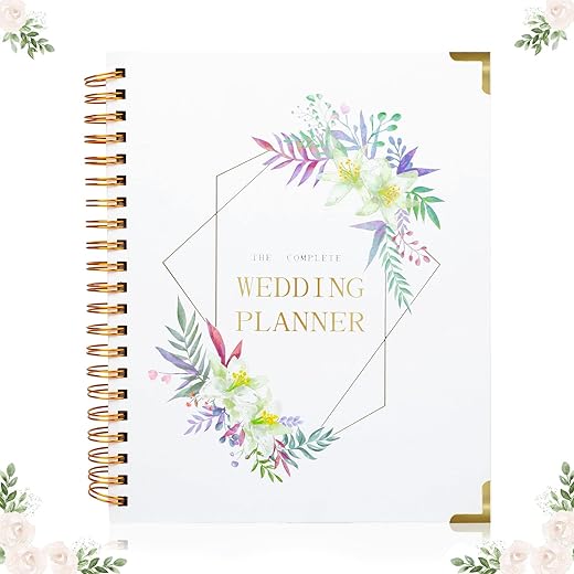 Wedding Planner and Organizer for Bride, Wedding Planning Book with Countdown Planning, 5 Tabbed Sections, Inner Pockets, Unique Engagement Gift for Couples, Future Brides and...