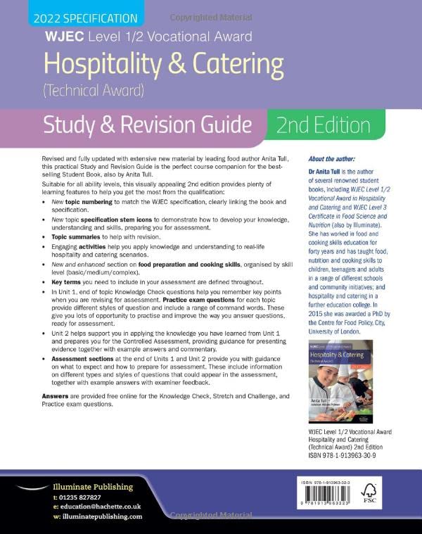 WJEC Level 1/2 Vocational Award Hospitality and Catering (Technical Award) Study & Revision Guide – Revised Edition