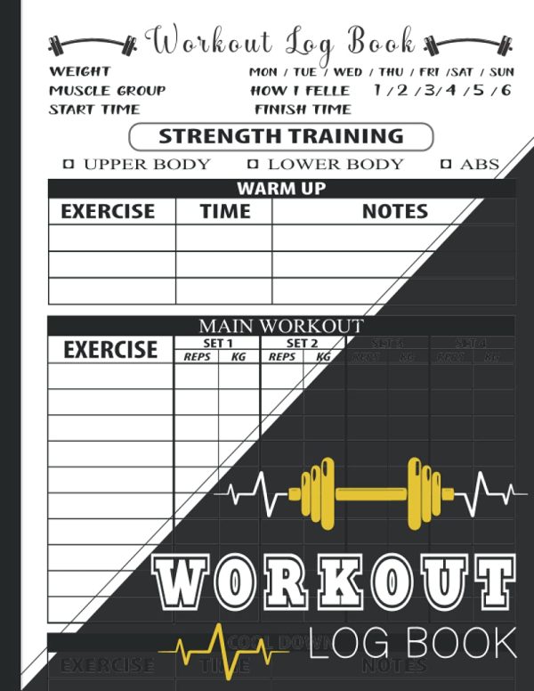 Workout Log Book: Personal Training, Weight Lifting and Cardio, Men's and Women's Gym, Old School Style Cover. Exercise Notebook and Fitness Diary
