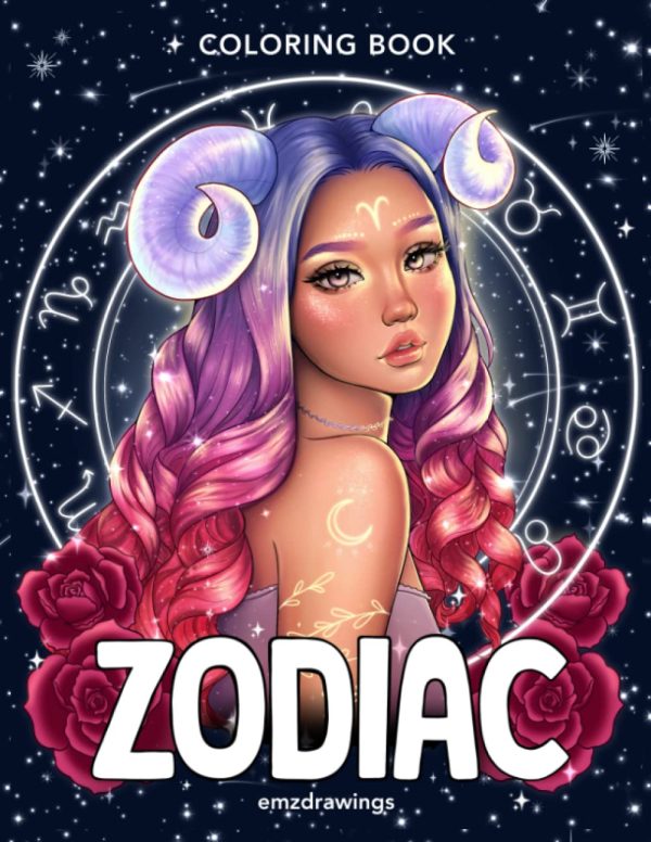 Zodiac: Coloring Book For Adults and Teens Featuring Unique Astrological Signs Illustrations with Detailed Designs for Relaxation and Stress Relief (All Books by emzdrawings)